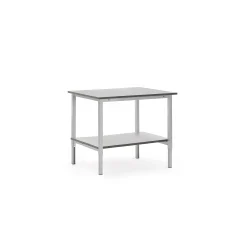 Teollisuuspöytä MOTION Manuaalisesti korkeussäädettävä, alahylly, 1200x800 mm, harmaa