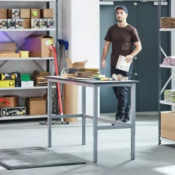 Teollisuuspöytä MOTION Manuaalisesti korkeussäädettävä, 400 kg,1500x600 mm, harmaa
