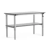 Teollisuuspöytä MOTION Manuaalisesti korkeussäädettävä, 1500x600 mm, alahylly, 150 kg,harmaa
