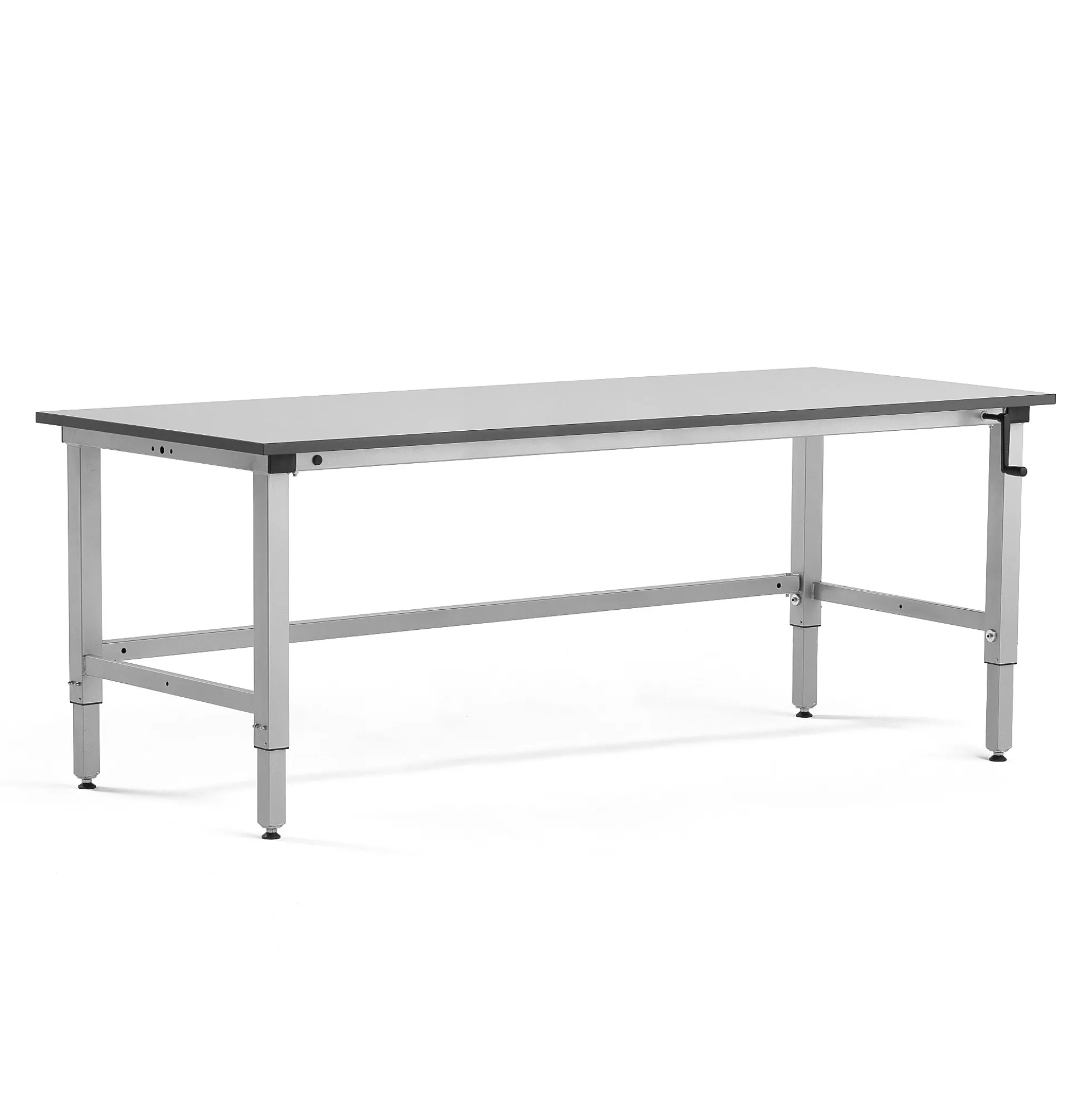 Teollisuuspöytä MOTION Manuaalisesti korkeussäädettävä, 2000x800 mm, 150 kg, harmaa