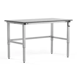 Teollisuuspöytä MOTION Manuaalisesti korkeussäädettävä, 1500x800 mm, 150 kg, harmaa