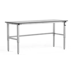 Teollisuuspöytä MOTION Manuaalisesti korkeussäädettävä, 2000x600 mm, 150 kg, harmaa