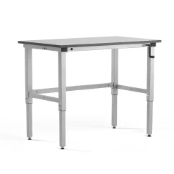 Teollisuuspöytä MOTION Manuaalisesti korkeussäädettävä, 1200x600 mm, 150 kg, harmaa