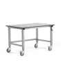 Teollisuuspöytä MOTION Pyörät, manuaalisesti korkeussäädettävä, 1200x800 mm, 150 kg, harmaa