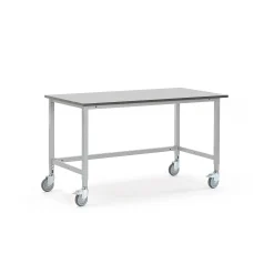 Teollisuuspöytä MOTION Pyörät, 1500x800 mm, harmaa