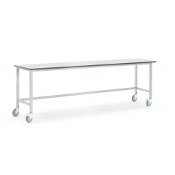 Teollisuuspöytä MOTION Pyörät, 2500x600 mm, harmaa