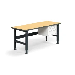 Teollisuuspöytä TRUST 3 laatikkoa, 2000x760 mm, 300 kg, kovalevy
