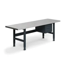 Teollisuuspöytä TRUST 3 laatikkoa, 2500x760 mm, 600 kg, teräs