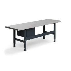 Teollisuuspöytä TRUST 3 laatikkoa, 2500x760 mm, 600 kg, teräs