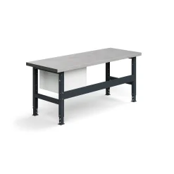 Teollisuuspöytä TRUST 3 laatikkoa, 2000x760 mm, 600 kg, teräs