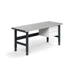 Teollisuuspöytä TRUST 3 laatikkoa, 2000x760 mm, 600 kg, teräs