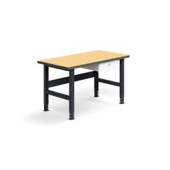 Teollisuuspöytä TRUST laatikolla 1500x760 mm, 300 kg, kovalevy