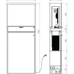 Tietokonekaappi ONLINE 1700x700x300 mm