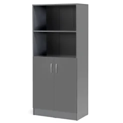 Toimistokaappi FLEXUS 2 avohyllyä, 1725x760x415 mm, harmaa