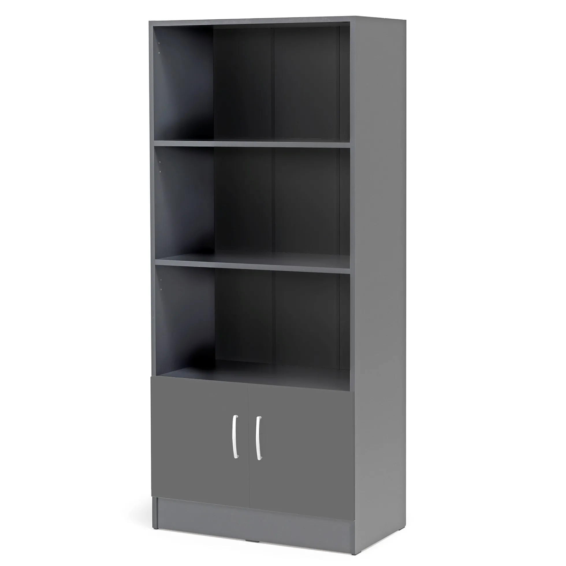 Toimistokaappi FLEXUS 3 avohyllyä, 1725x760x415 mm, harmaa