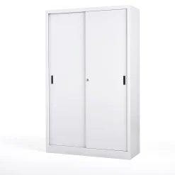 Toimistokaappi SPACE Liukuovet, 1950x1200x450 mm, valkoinen