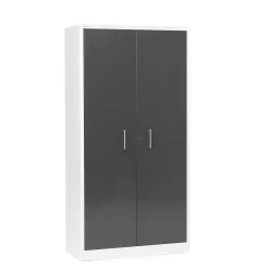 Toimistokaappi SWIFT 1950x990x450 mm, valkoinen, antrasiitinharmaa