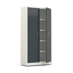 Toimistokaappi SWIFT 1950x990x450 mm, valkoinen, antrasiitinharmaa
