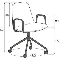 Toimistotuoli LANGFORD Pyörät, musta/antrasiitinharmaa