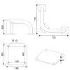 Törmäyssuoja Kulmamalli, Ø89mm, 350x640x640 mm