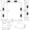Törmäyssuoja Suoramalli, Ø89mm, 1200x1200 mm, paksuus: 3,2 mm