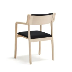 Tuoli HATLEY Käsinojat, koivu/musta