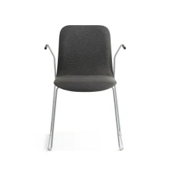 Tuoli käsinojilla LABELL Kelkkajalka, hopea/ruskea