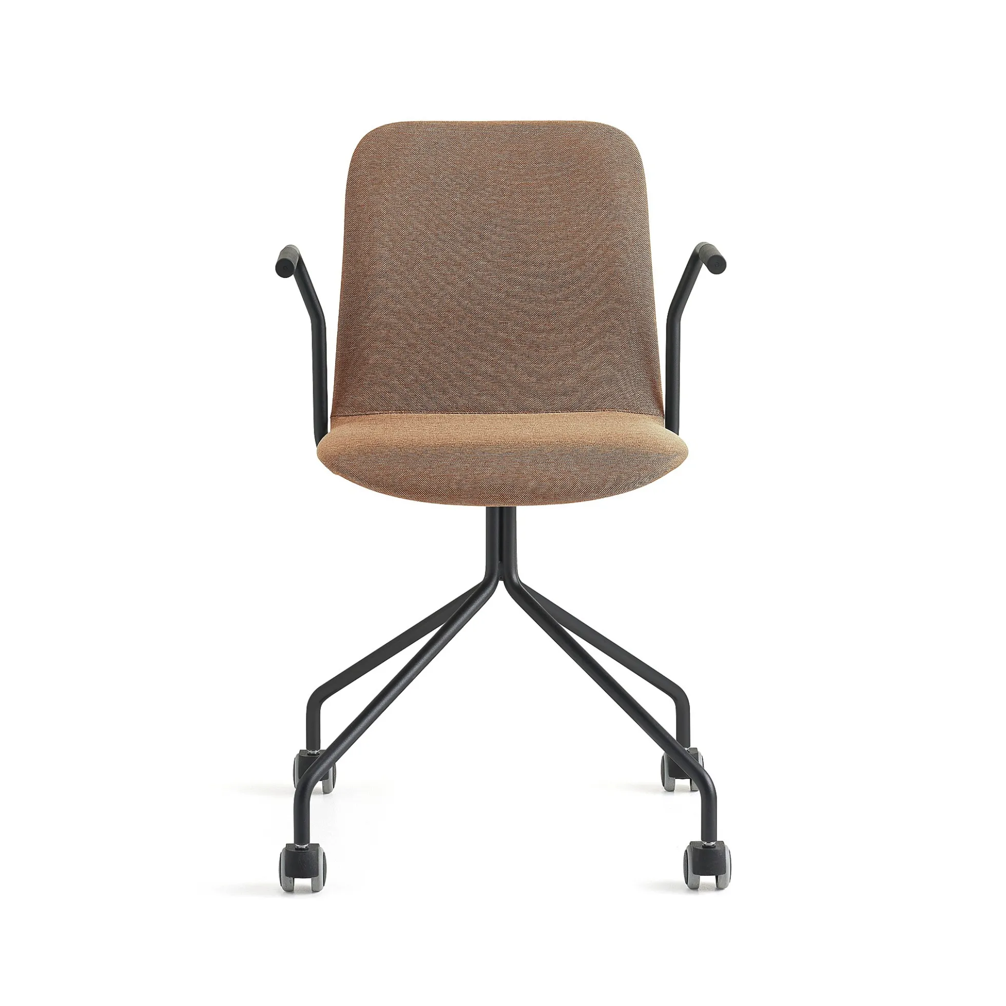 Tuoli käsinojilla LABELL Pyörät, musta/kupari