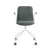 Tuoli käsinojilla LABELL Pyörät, valkoinen/tummanvihreä
