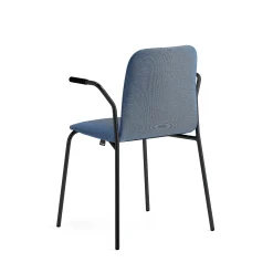 Tuoli LABELL Jalusta, käsinojilla, musta/sininen