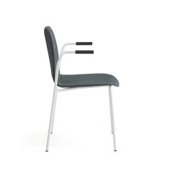Tuoli LABELL Jalusta, käsinojilla, valkoinen/antrasiitti