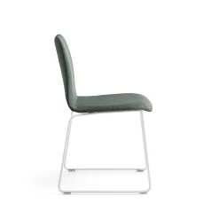 Tuoli LABELL Kelkkajalka, valkoinen/tummanvihreä