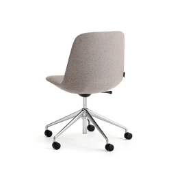 Tuoli LANGLEY Matala istuin, pyörät, harjattu alumiini/taupe