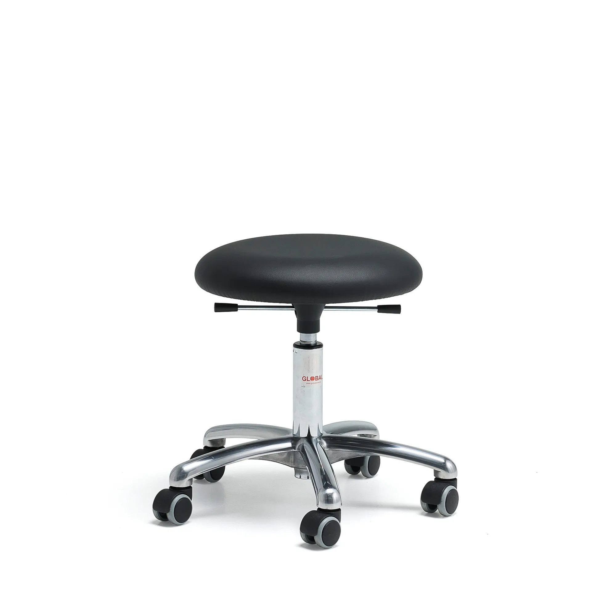 Työjakkara BETA Pyörällinen, 430–560 mm, keinonahka, musta