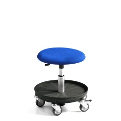 Työjakkara MIDI Pyörät, pehmustettu istuin, 360-480 mm, sininen