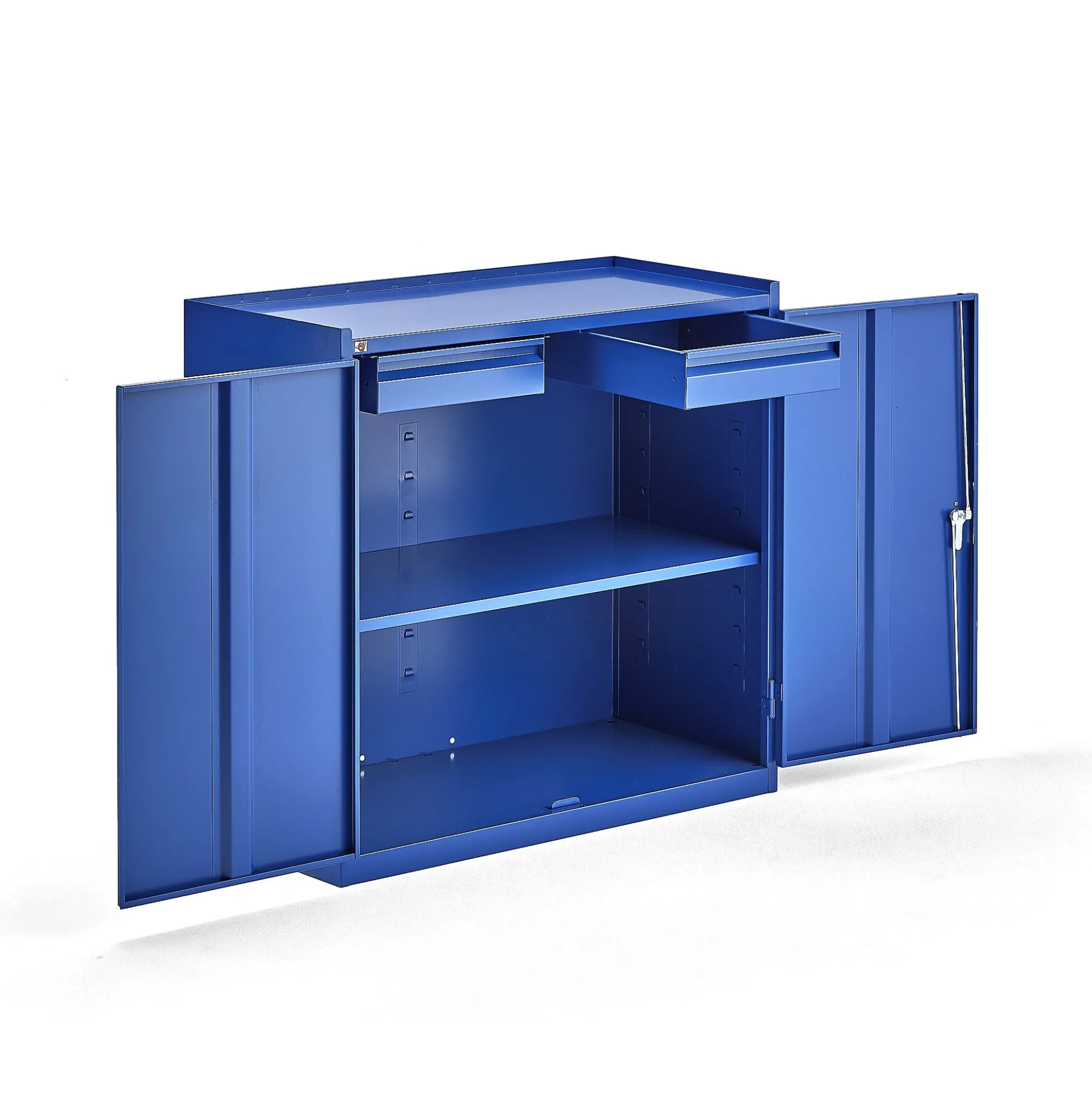 Työkalukaappi SERVE 2 vetolaatikkoa, 900x950x450 mm, sininen