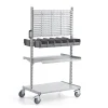 Työkaluteline Pyörällinen, sis. ottolaatikot, 1650x925x606 mm