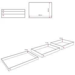 Työkaluvaunu MOVE 2 hyllytasoa, 3 vetolaatikkoa, 850x480x950 mm