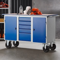 Työpenkki FLEX Pyörällinen, 2 kaappia, 5 laatikkoa, 1435x590x900 mm
