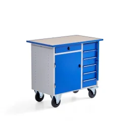 Työpenkki FLEX Pyörällinen, kaappi, 7 laatikkoa, 990x595x900 mm