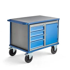 Työpenkki MOBILE Pyörällinen, 1 kaappi + 1 laatikosto, 875x1000x700 mm