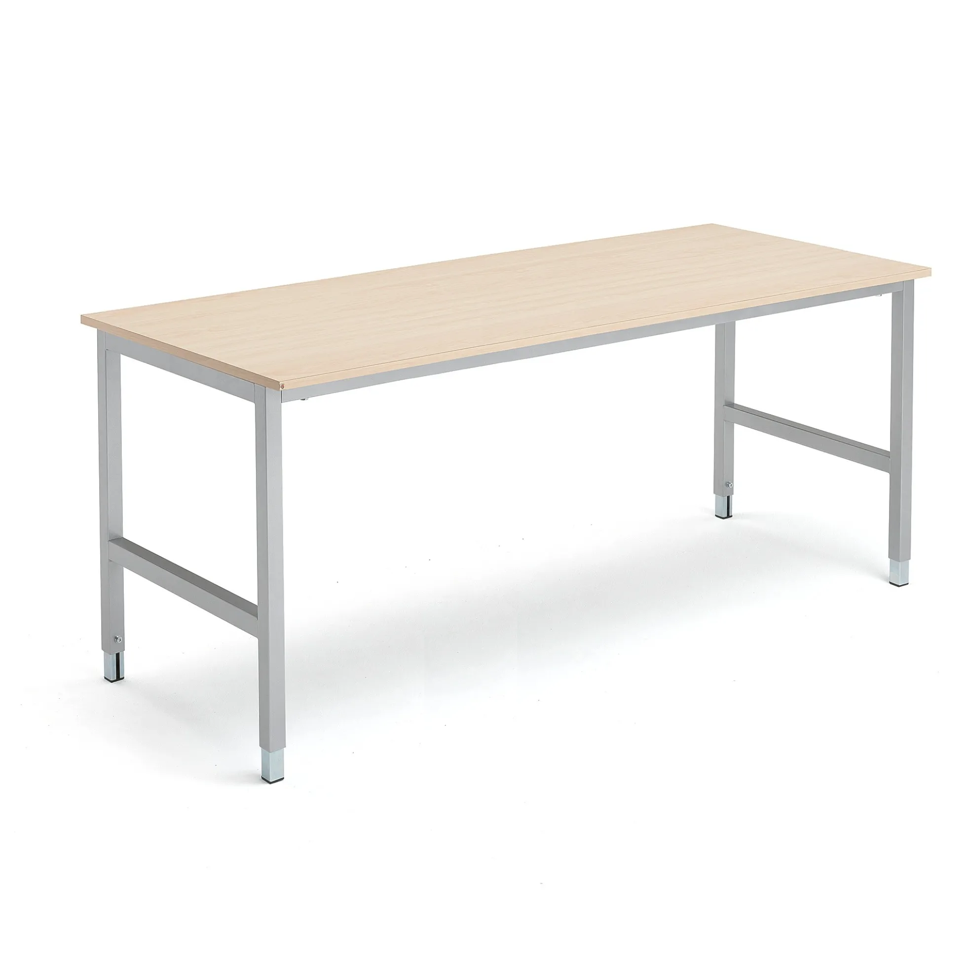 Työpöytä OPTION 1800x800x720-900 mm, koivu, hopeanharmaa
