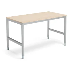 Työpöytä OPTION 1400x700x720-900 mm, koivu, hopeanharmaa