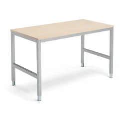 Työpöytä OPTION 1400x800x720-900 mm, koivu, hopeanharmaa