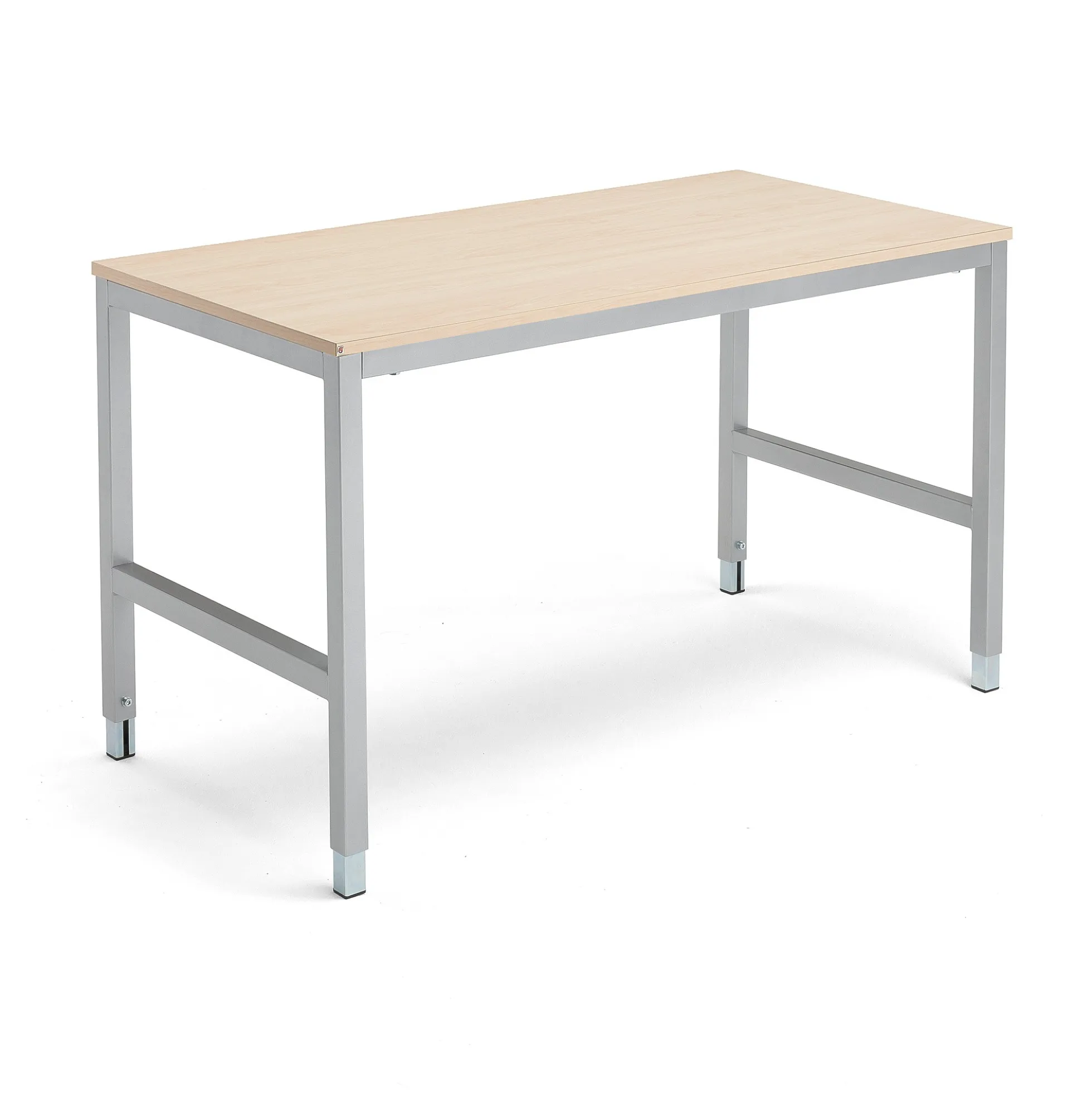 Työpöytä OPTION 1400x800x720-900 mm, koivu, hopeanharmaa