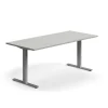 Työpöytä QBUS Suora pöytälevy, 1800x800 mm, T-jalusta, hopeanharmaa jalusta, vaaleanharmaa