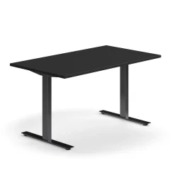 Työpöytä QBUS Suora pöytälevy, 1400x800 mm, T-jalusta, musta jalusta, musta