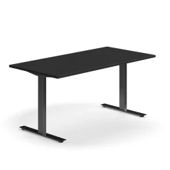 Työpöytä QBUS Suora pöytälevy, 1600x800 mm, T-jalusta, musta jalusta, musta