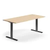 Työpöytä QBUS Suora pöytälevy, 1800x800 mm, T-jalusta, musta jalusta, tammi