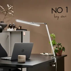 Työpöytävalaisin SCREENLITE LED, pöytäkiinnike, valkoinen